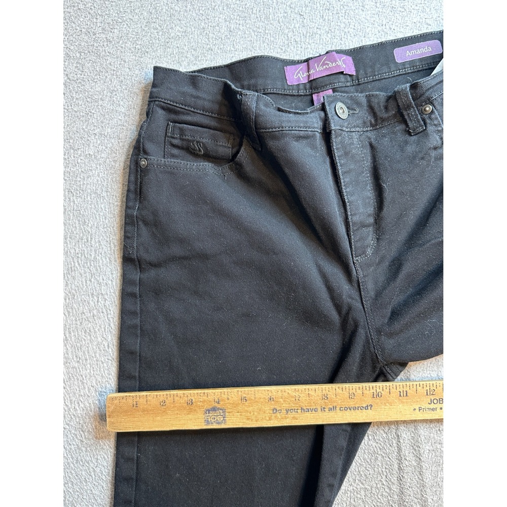 Gloria Vanderbilt Amanda Tapered Jeans Womens 8P Black Denim Stretch High Rise - Picture 10 of 13